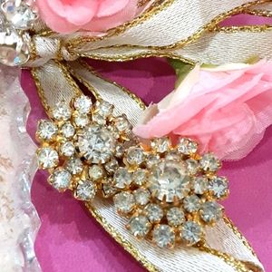 Vintage Rhinestone Clip On Earrings